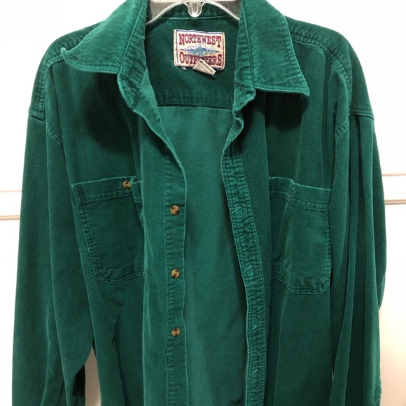 Green corduroy shirt / jacket - Picture 1 of 2